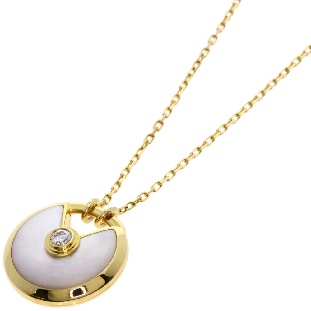 Cartier Amulette de SM Shell Diamond Necklace 18K Yellow Gold Women's CARTIER